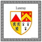 Plaque métal décorative carrée blanche 30 x 30 cm blason Luneray, Seine Maritime (76)