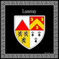 Plaque métal décorative carrée noire 30 x 30 cm blason Luneray, Seine Maritime (76)