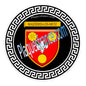 Plaque métal décorative fond noir ronde Ø 30 cm blason Maizières-lès-Metz, canton Le Sillon Mosellan, Moselle 57