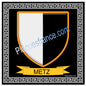 Plaque métal décorative fond noir carré 30 x 30cm  blason Metz, Moselle 57