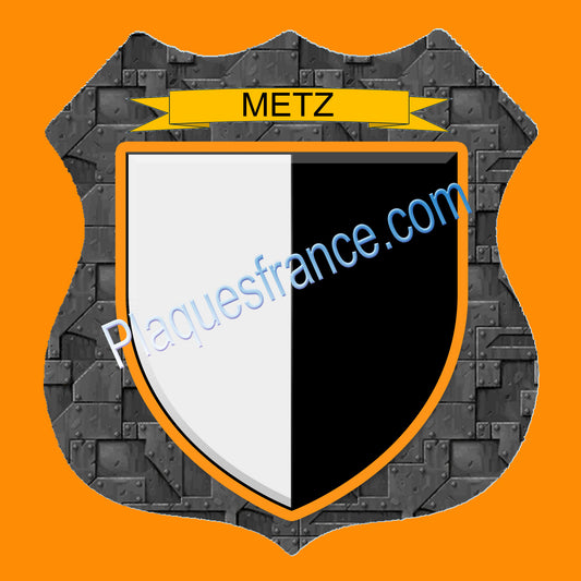 Plaque métal décorative format écusson Ø 30cm fond plaques métal Metz, Moselle 57