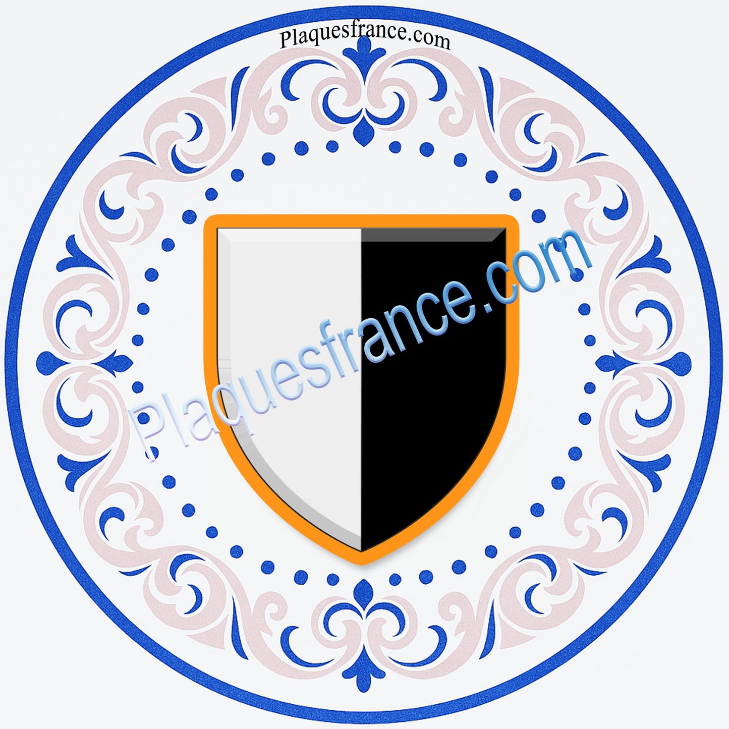 Plaque métal décorative façon assiette aile lys Ø 30cm  blason Metz, Moselle 57