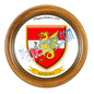 Plaque métal décorative format rond Ø 30 cm cadre bois Nébing, canton du Saulnois, Moselle 57