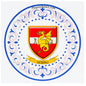 Plaque métal décorative aile lys ronde Ø 30 cm blason Nébing, canton du Saulnois Moselle 57