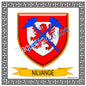 Plaque métal décorative fond carré blanc 30 x 30 cm blason Nilvange, canton Nilvange 57