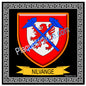 Plaque métal décorative fond carré noir 30 x 30 cm blason Nilvange, canton Nilvange 57