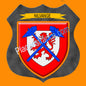 Plaque métal décorative écusson fond verremétal  Ø 30cm  blason Nilvange, canton Algrange 57