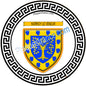 Plaque métal décorative fond blanc ronde  Ø 30cm  blason Norroy le Veneur, canton Rombas 57