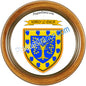 Plaque métal décorative  cadre bois  Ø 30cm  blason Norroy le Veneur, canton Rombas 57