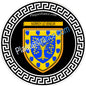 Plaque métal décorative fond noir ronde  Ø 30cm  blason Norroy le Veneur, canton Rombas 57