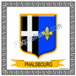 Plaque métal décorative fond blanc carré 30 x 30 cm blason Phalsbourg, canton Phalsbourg 57