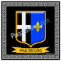 Plaque métal décorative fond noir carré 30 x 30 cm blason Phalsbourg, canton Phalsbourg 57