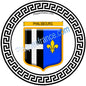 Plaque métal décorative fond blanc ronde Ø 30 cm blason Phalsbourg, canton Phalsbourg 57