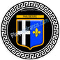 Plaque métal décorative fond noir ronde Ø 30 cm blason Phalsbourg, canton Phalsbourg 57