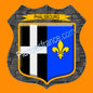 Plaque métal décorative écusson fond plaques métal  Ø 30cm  blason Phalsbourg, canton Phalsbourg 57