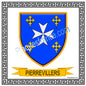Plaque métal décorative  fond blanc carré 30 x 30cm  blason Pierrevillers, canton Rombas 57
