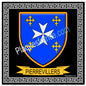 Plaque métal décorative  fond noir carré 30 x 30cm  blason Pierrevillers, canton Rombas 57