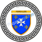 Plaque métal décorative  fond blanc ronde Ø 30cm  blason Pierrevillers, canton Rombas 57