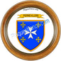 Plaque métal décorative  cadre bois  Ø 30cm  blason Pierrevillers, canton Rombas 57
