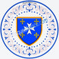 Plaque métal décorative  façon assiette aile lys  Ø 30cm  blason Pierrevillers, canton Rombas 57