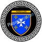 Plaque métal décorative  fond noir ronde Ø 30cm  blason Pierrevillers, canton Rombas 57