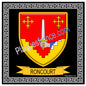 Plaque métal décorative fond noir carré 30 x 30cm  blason Roncourt, Moselle 57