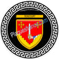 Plaque métal décorative fond noir ronde Ø 30cm  blason Roncourt, Moselle 57