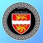 Plaque métal décorative  ronde noire  Ø 30cm blason Normandie (76)