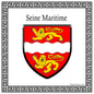 Plaque métal décorative  carrée blanche  30 cm x  30cm blason Normandie (76)