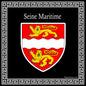 Plaque métal décorative  carrée noire  30 cm x  30cm blason Normandie (76)