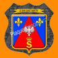 Plaque métal décorative format écusson Ø 30cm fond plaques métal blason Le Ban Saint Martin 57
