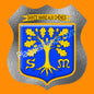 Plaque écusson blason Sainte Marie aux Chênes Fond verre dépoli