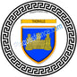 Plaque métal décorative fond blanc Ø 30cm  blason Thionville, Moselle 57