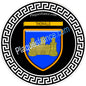 Plaque métal décorative fond noir Ø 30cm  blason Thionville, Moselle 57