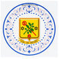 Plaque métal décorative aile lys ronde Ø 30 cm blason Val-de-Bride, canton du Saulnois Moselle 57
