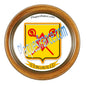 Plaque métal décorative format rond Ø 30 cm cadre bois Vergaville, canton du Saulnois, Moselle 57