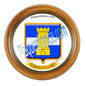 Plaque métal décorative format rond Ø 30 cm cadre bois Vibersviller, canton du Saulnois, Moselle 57
