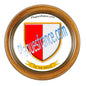 Plaque métal décorative format rond Ø 30 cm cadre bois Vic-sur-Seille, canton du Saulnois, Moselle 57