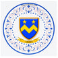 Plaque métal décorative aile lys ronde Ø 30 cm blason Vigny, canton du Saulnois Moselle 57