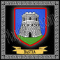 Plaque métal décorative carrée  30 x 30 cm fond noir avec blason Bastia  Canton de Bastia Haute-Corse
