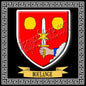 Plaque métal décorative 30 x 30 cm fond noir blason Boulange Canton de Algrange Moselle 57