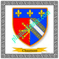 Plaque métal décorative fond blanc carrée 30x30 cm blason de Chaumont,  Haute-Marne 52