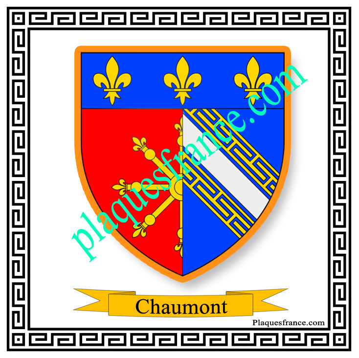 Plaque métal décorative fond blanc carrée 30x30 cm blason de Verdun,  Meuse 55 (Modèle N°7)