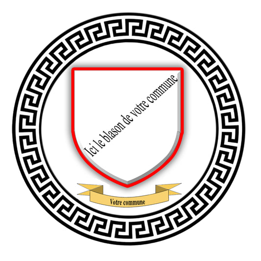 Plaque métal décorative ronde fond blanc à configurer