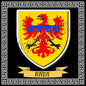 Plaque métal décorative 30 x 30 cm fond noir blason Fontoy Canton de Algrange Moselle 57