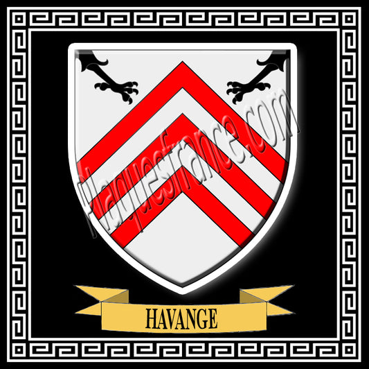 Plaque métal décorative carrée 30x30 cm fond noir blason Havange  Moselle 57