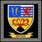 Plaque métal décorative carrée 30x30 cm fond noir blason Knutange Moselle 57