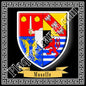 Plaque métal décorative 30x30cm fond noir avec le blason de la Moselle