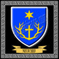 Plaque métal décorative carrée 30x30 cm fond noir blason Neufchef Moselle 57
