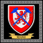 Plaque métal décorative carrée 30x30 cm fond noir blason Nilvange Moselle 57